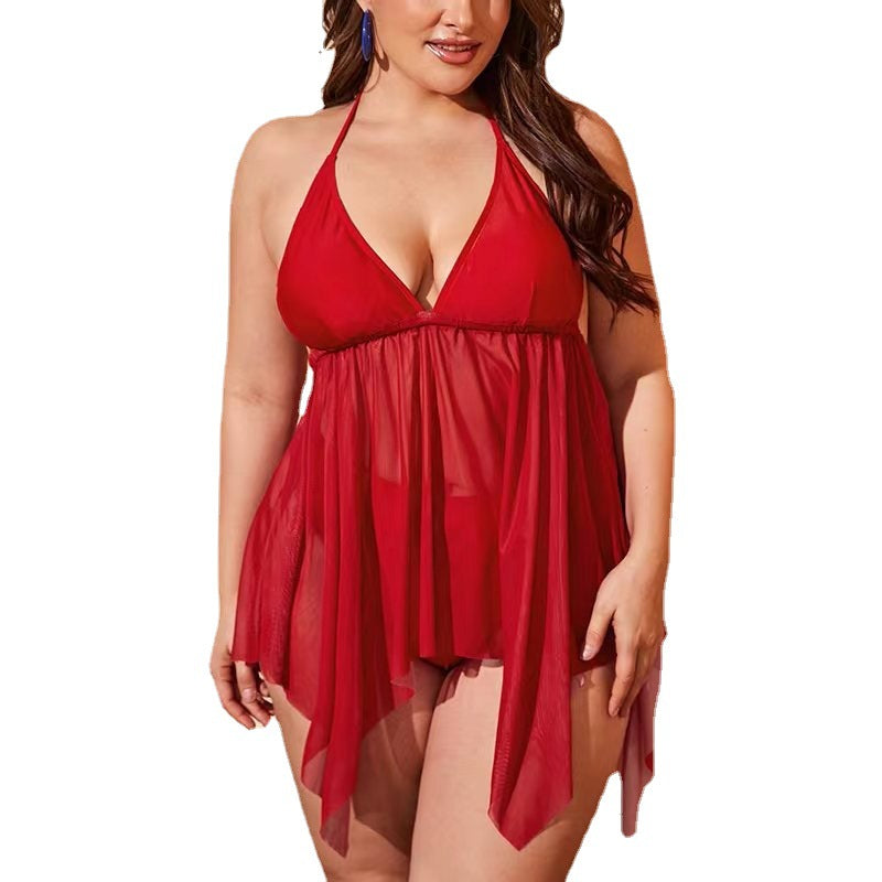 Wholesale Split Solid Color Belly Cover Mesh  Swimwear Polyester